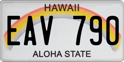 HI license plate EAV790