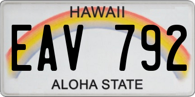 HI license plate EAV792