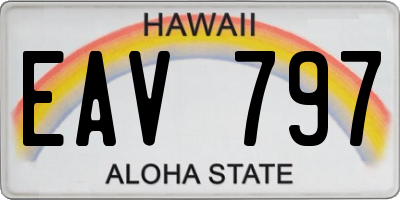 HI license plate EAV797