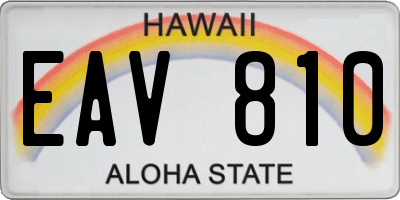 HI license plate EAV810
