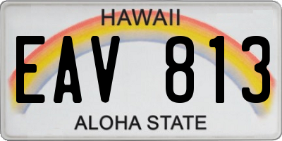 HI license plate EAV813
