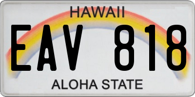 HI license plate EAV818
