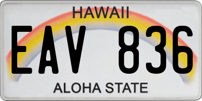 HI license plate EAV836