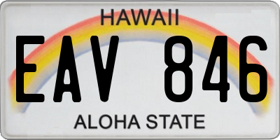 HI license plate EAV846