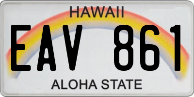 HI license plate EAV861