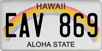HI license plate EAV869