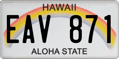 HI license plate EAV871