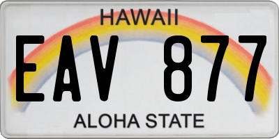HI license plate EAV877