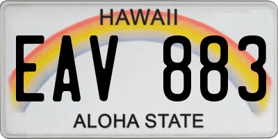 HI license plate EAV883