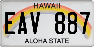 HI license plate EAV887