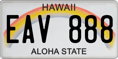 HI license plate EAV888