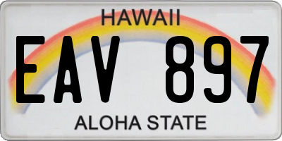 HI license plate EAV897