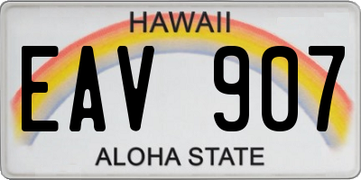 HI license plate EAV907