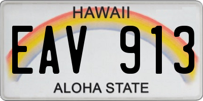 HI license plate EAV913