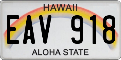 HI license plate EAV918