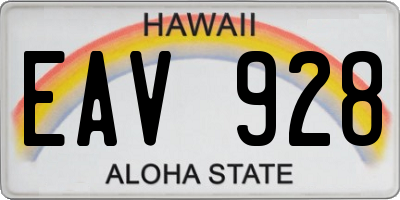 HI license plate EAV928