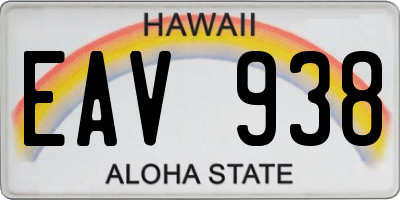 HI license plate EAV938