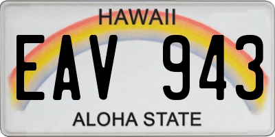 HI license plate EAV943