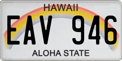 HI license plate EAV946