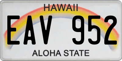 HI license plate EAV952