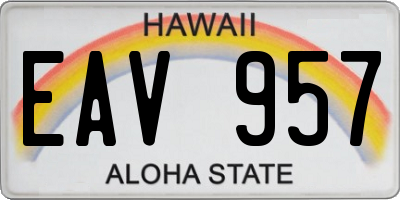 HI license plate EAV957