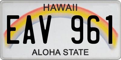 HI license plate EAV961
