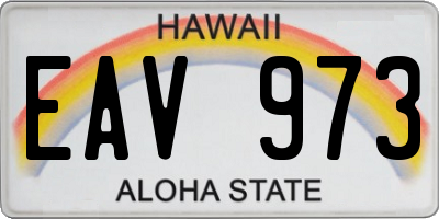 HI license plate EAV973