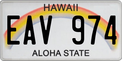 HI license plate EAV974