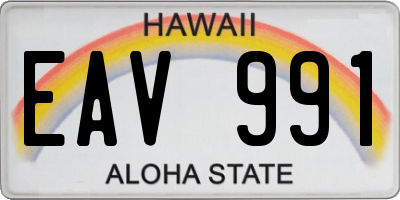 HI license plate EAV991