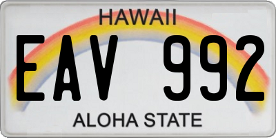 HI license plate EAV992