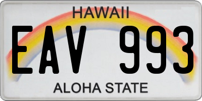 HI license plate EAV993