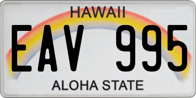 HI license plate EAV995