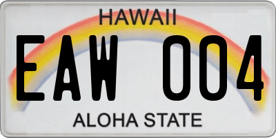 HI license plate EAW004