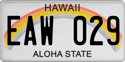 HI license plate EAW029