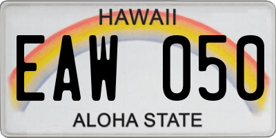 HI license plate EAW050