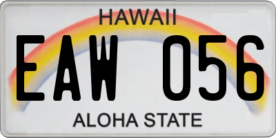 HI license plate EAW056