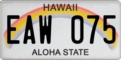 HI license plate EAW075