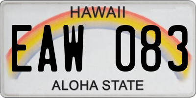 HI license plate EAW083