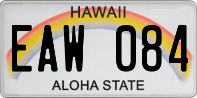 HI license plate EAW084