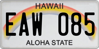 HI license plate EAW085