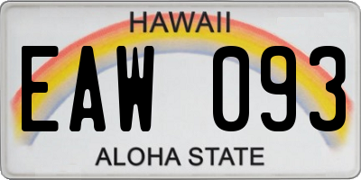 HI license plate EAW093