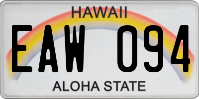 HI license plate EAW094