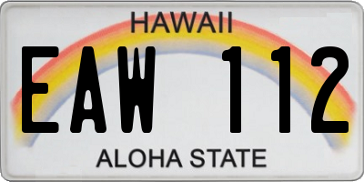 HI license plate EAW112