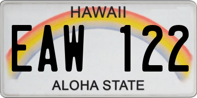 HI license plate EAW122