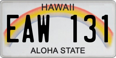 HI license plate EAW131