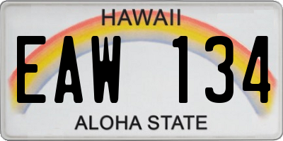HI license plate EAW134