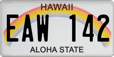 HI license plate EAW142