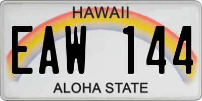 HI license plate EAW144