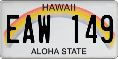 HI license plate EAW149