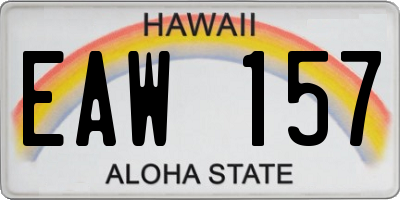 HI license plate EAW157